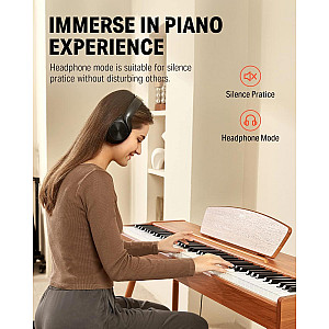 Donner DDP 80 Wooden Style 88 Key Weighted Digital Piano with Stand and 3 Pedal